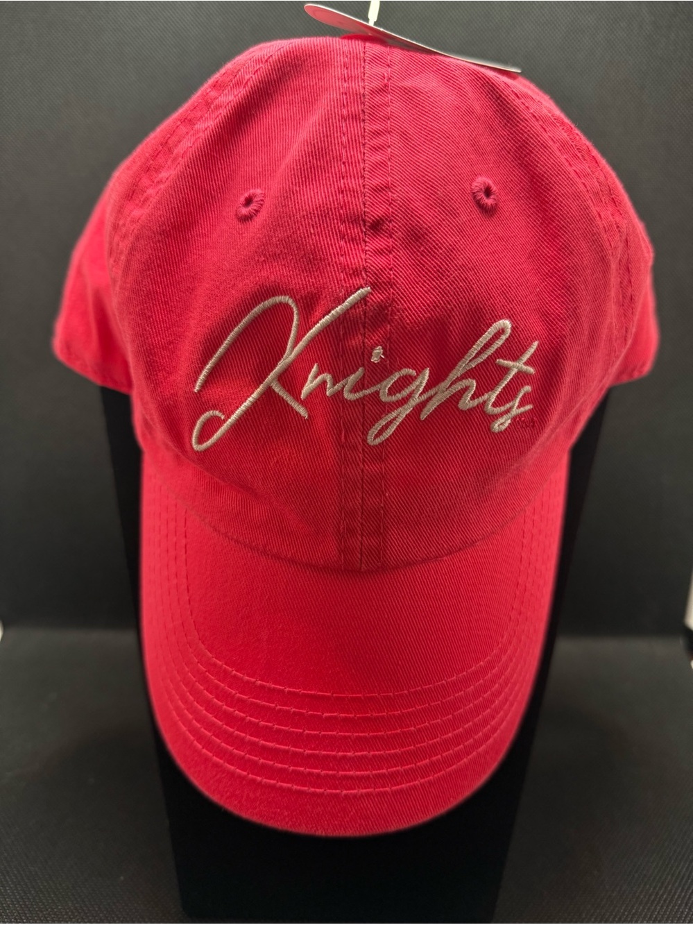 Knights Embroidered Pink Baseball Cap with white embroidery.